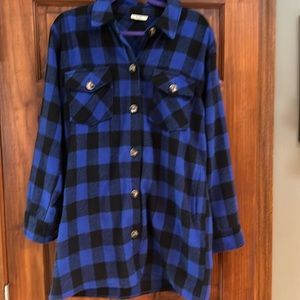 Ladies plaid oversized shirt